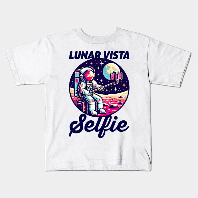 Lunar Vista Selfie Kids T-Shirt by Yonbdl